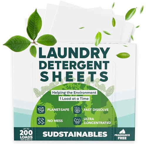 Sudstainables BYCRAY - Hojas de detergente Sojourner (200 recambios) - Tiras de detergente de jabón para ropa respetuosa con el medio ambiente, sin residuos, sin plástico, ecológicas