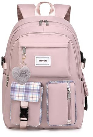 Acmebon Mädchen geräumig Mode Laptop Rucksack Casual täglichen Rucksack für Frauen Lila