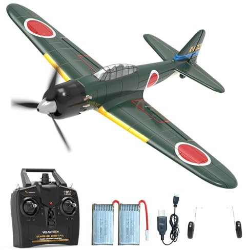 VOLANTEXRC RC Plane Age 14+ for Beginners, WWII A6M Zero Fighter 2.4GHz, 4CH Remote Control Airplane with Xpilot Stability & One Key Aerobatics, RC Plane for Adults & Kids