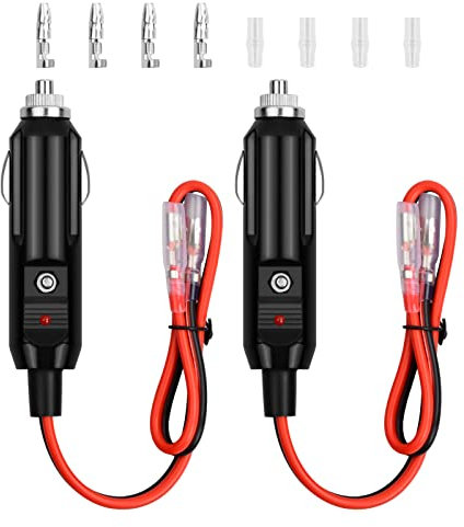 2 Stück Zigarettenanzünder Stecker 24V/24V Adapter mit Stromversorgung Kordel LED Lichter Für Auto Inverter, Luftpumpe, Elektrische Tasse, 30cm Kabel