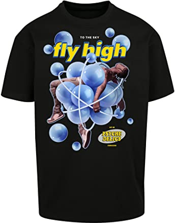 MT Upscale Men's Psychadellic Oversize Tee T-Shirt, Black, L