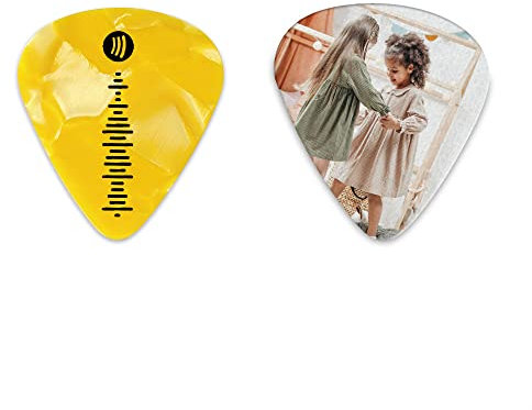 Kaululu Personalisierte Plektren mit Foto Spotify Code Gravur Acryl Plektrum Box Case Holder Collector Geschenk für Valentinstag Weihnachten Geburtstag Gitarrist 1.2mm