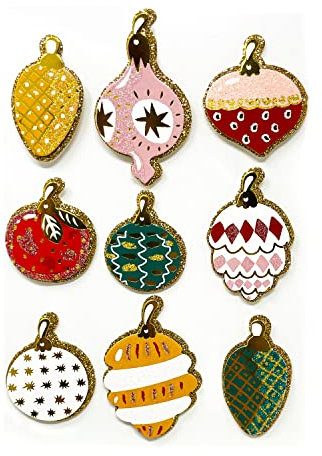 Oblique Unique® 3D Sticker Weihnachts Aufkleber Deko für Weihnachten als Weihnachtsdeko zum Basteln DIY Dekoration Scrapbooking (3D Christbaumkugeln)
