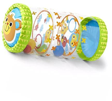 Dilwe Aufblasbares Rollenspielzeug für Kleinkinder, Langlebiges PVC-Baby-Krabbelrollenspielzeug mit Bällen und Glocken