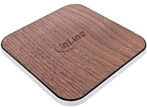 InLine® Qi woodcharge, Chargeur Rapide sans Fil, Chargement de Smartphone sans Fil, 5/7,5/10 W/15 W, Type C