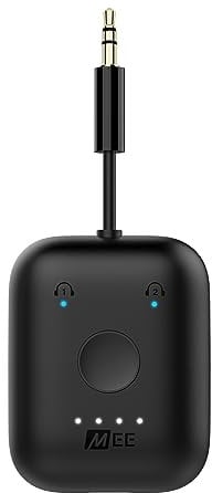 MEE audio Connect Air in-Flight Bluetooth Wireless Transmitter Adapter for up to 2 AirPods/Other Headphones; Works with All 3.5mm Aux Jacks on Airplanes, Gym Equipment, Gaming Consoles (AF-CA1-BK)