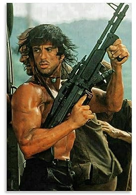 KHAMEO First Blood Rambo HD-Poster (5) Leinwand-Poster, dekoratives Gemälde, Leinwand-Wandposter und Kunstdruck, modernes Familienschlafzimmer-Dekor-Poster, 30 x 45 cm