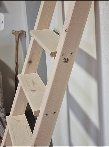 Escalera de tijera de madera para soppalco o buhardilla (Altura 250 cm, Anchura 40 cm)