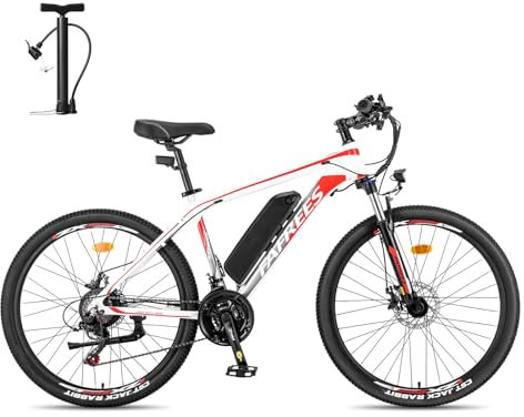 Fafrees Bicicleta eléctrica de 26 pulgadas para hombre, 21 velocidades, bicicleta de montaña eléctrica, 250 W, motor 36 V 13 Ah, bicicleta eléctrica de ciudad para mujer, pedaleo asistido 100 km MTB,