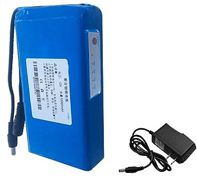 SSCYHT 12V DC 5000mAh 6000mAh 7000mAh 9000mAh 12000mAh wiederaufladbarer Lithium-Ionen-Akku, tragbare Powerbank für LED-Streifenlichter und mehr mit 1A-Ladegerät,12v12ah
