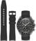 Niziruoup Bracelets Montre Silicone Extrémité incurvée 22mm, Pas de Gap, Souple Bracelet de Rechange incurvé sans lacunes Bracelets de Remplacement pour Hommes Femmes,Noir/Boucle noire 22mm
