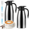 2pcs 68oz Thermal Coffee Carafe, Insulated Stainless Steel Coffee Carafes for Keeping Hot Coffee & Water Hot Beverage-12Hours, Double Walled Vacuum Coffee Carafe