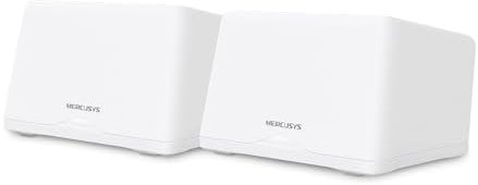 【Nuevo Wi-Fi7】 Mercusys Halo H47BE(2-Pack) - BE9300 Tri-Band Wi-Fi Mesh 7, hasta 9.3 Gbps, Cobertura de hasta 550 m², 3X 2.5G Puertos, fácil config de App | Conecta más de 200 Dispositivos
