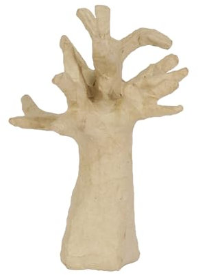 Décopatch AP115Opack - Packung 2 Träger - Schmuckständer zum Verzieren, aus Pappmaché, Baum - Schmuckbaum, 13,5x13,5x10 cm, Kraftbraun, 1 Pack