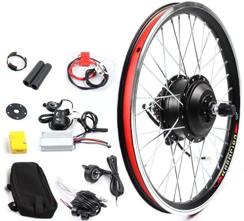 chennnls Kit di conversione bici elettrica da 20, kit di conversione moto anteriore/posteriore e-bike con potente controller e gas per pollice