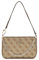 GUESS Damen Noelle Mini Top Zip Shoulder Handtasche, Latte-Logo, Braun
