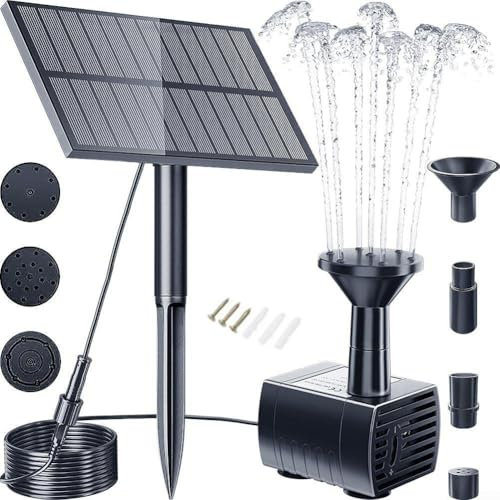 DIY Solar Springbrunnen für Garten Fischteiche, 1 5W/2 5W Solarzellen, Einfache Installation, Umweltfreundlich (2,5W ohne Batterie)