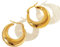 DJADEE Mond See Ohrringe Creolen Gold, Edelstahl, 18 Karat 750er Gold vergoldet, Wassserfest, Hypoallergen, Silber, UVP: 35€ (Gold)