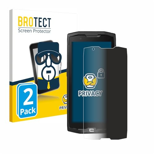 BROTECT Blickschutzfolie für Crosscall Core X4 | 2 Stück Anti-Spy Displayschutz Made in Germany Outdoor-Handys Privacy Screen Protector Blaulichtfilter Klare Folie