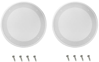 SYCZIOHU 2 Pcs 6.5 Inches Ceiling Speaker Grille Cover Home Speaker Decorative Mesh Cover White Round Ceiling Speaker Net Protector Cover with Screws