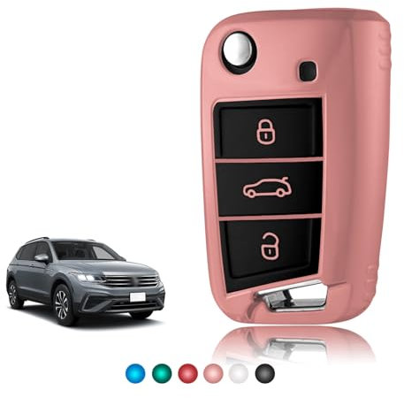 TOOMUME Schlüsselhülle TPU Glänzend, Autoschlüssel Hülle Schlüsselcover Passt für VW Volkswagen Golf 7 Tiguan T-ROC T-Cross Polo Seat Ateca Ibiza Leon Skoda Octavia Fabia Kamiq