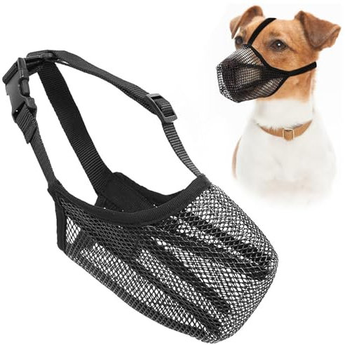 Weicher Netzmaul Maulkorb für Kleine, Mittlere und Große Hunde - Verstellbar, Verhindert Beißen, Kauen und Bellen (XS)
