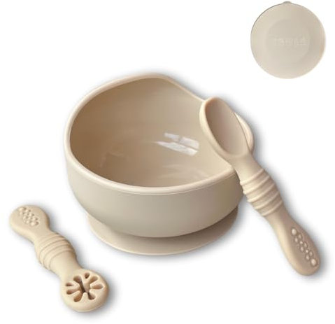 BALANCEX Bol de Silicona para Bebé con Ventosa y 2 Cucharas de Aprendizaje – Antiderrame y Antivuelco | Ideal para BLW Baby Led Weaning | Vajilla Bebe