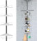 CROWNSHOP 4-Tier Shower Corner Caddy, Adjustable Bathroom Storage Shelf, 110-305 cm, Chrome