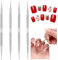 Tyqour Juego de 4 bolígrafos para puntos, de acero inoxidable, con estrás, para manicura, puntos, manicura, puntos, uñas, varios tamaños, diseño de uñas, metal, herramienta para mármol
