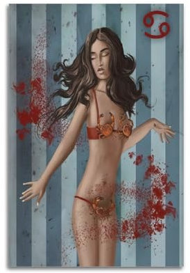 XFPMXC Zirkus-Sternzeichen-Poster, Krebs, dekoratives Gemälde, Leinwand, Wandkunstwerke, Bild, 30 x 45 cm