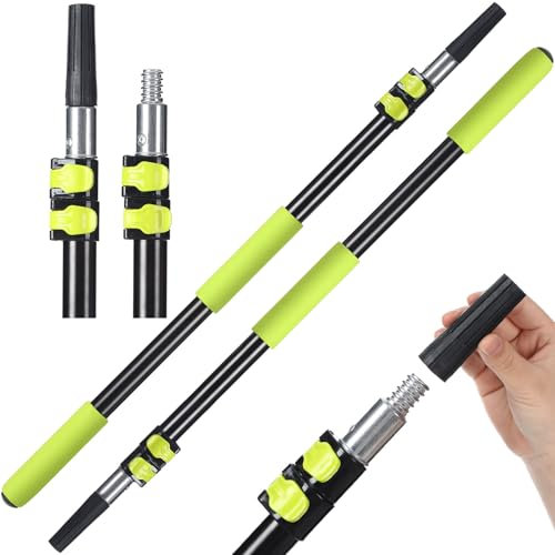 Blulu 2 Pcs Extension Pole Telescoping Pole, 2.8-6.5 ft Paint Roller Extension Pole, Multi-Purpose Telescopic Extendable Rod Aluminum Alloy for Cleaning Painting Long Reach Tasks