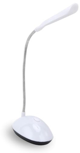Parence.- Lampe de Bureau LED à Bras Réglable - Alimentation à Piles - Lumière Idéale pour Étudiants, Chevet et Bureau, Blanc