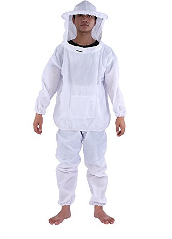 Nutriess Beekeeping Suit Professional Beekeeper Protective Equipment Hooded Jacket Pants Full Body Protection Comfortable Design for Apiary Work