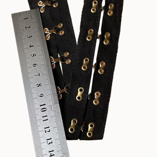 TMTGTS Haken Und Ösenband 3cm breit Baumwollband Ösenband Ösenbesatz Ösen Köperband Besatzband Baumwolle Band Cotton Tape Bänder Stoffband Schrägband für Korsett Büstenhaltern Jeans Heimdekoration