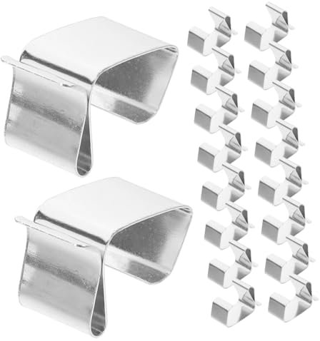 50 Stück Dachrinnenleuchten Clips aus Metall, Silber, 2,4x1,5x1,1cm