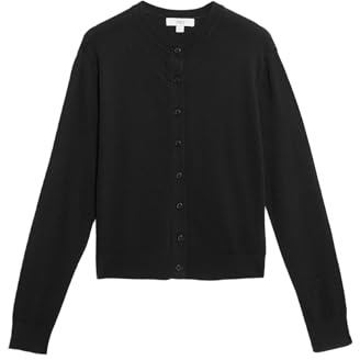Marks & Spencer Cárdigan de Cuello Redondo con Botones Delanteros para Mujer, Ajuste Normal