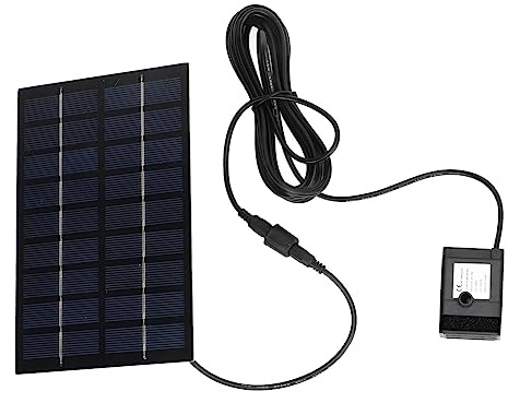 Akozon Kit Pompa per Fontana Solare Decorazione per Giardino, Piscina e Laghetto - Pompa per Acqua Ad Energia Solare con Montaggio 9 V 1,8 W con Rete Filtrante Intasamento e 4 Ugelli