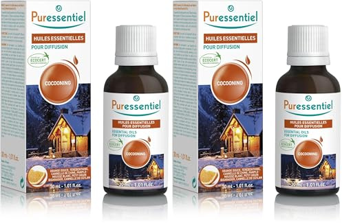 Puressentiel Huiles - Essentielles pour Diffusion Diffuse Cocooning 100 pourcent Pures/Naturelles Aide à Créer Ambiance Réconfortante, 30 ml (Lot de 2)