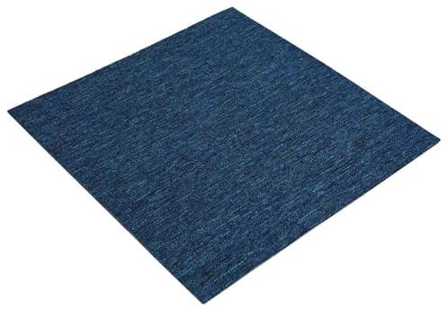 XHNIFBN 36x Teppichfliesen Blau 50x50 cm - Teppichboden Selbstliegend Modular aus PP und Bitumen - Schalldämmend Nadelvlies Fliesen für Wohnzimmer und Schlafzimmer
