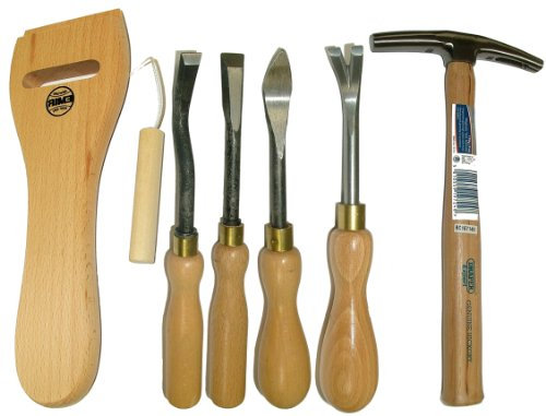 Tack Lifter, Staple Lifter, Bent & Straight Ripping Chisel, 7oz Draper Hammer + Web Stretcher Upholstery Kit