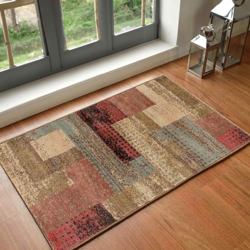 Livabliss Shama Licourt Abstract Runner – 60x100 cm, Brown, Red & Grey