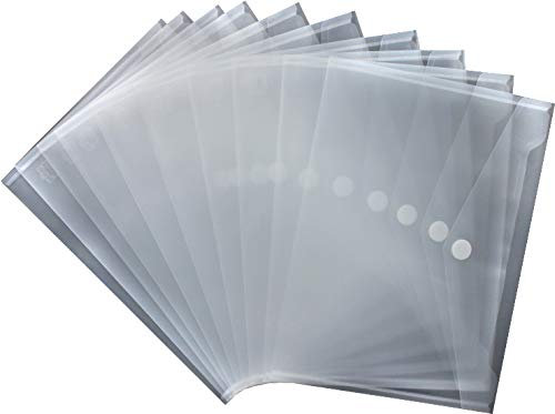 EXXO by HFP 90161 Dokumententaschen mit Klettverschluss, A4, 10 Stück, transparent, 335 mm x 240 mm