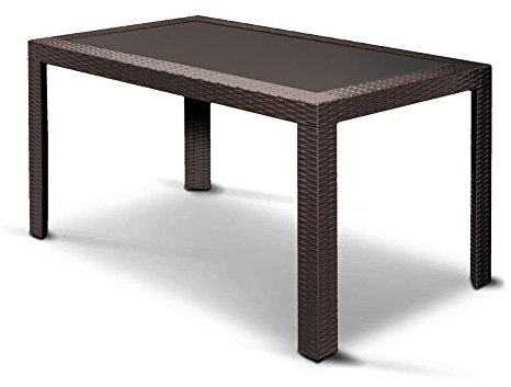 areta AR014 - Urano Décor - Tavolo di plastica in Rattan, 140 x 80 x 72 cm