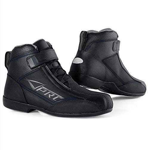 A-Pro Scarpa Scarpetta Stivaletto Calzature Moto Scooter Città Sportive Pelle Nero 46