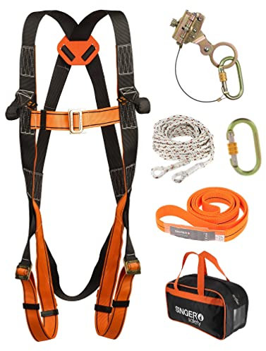 Vertisafe Dachdecker Set Sicherheitsgeschirr Absturzsicherung 10m Seil Dämpfer