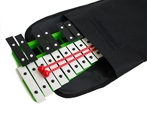 ProKussion School Series 27 Key Glockenspiel Xylophone with Deluxe Soft Carry Case (Green)