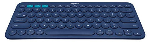 Logitech K380 - teclados para móviles (Inalámbrico, Bluetooth, Universal, Azul, Batería, Mini)