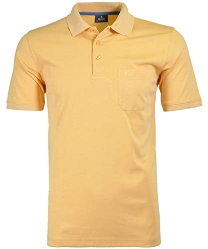 Ragman Herren Kurzarm Softknit Poloshirt , Gelb , L