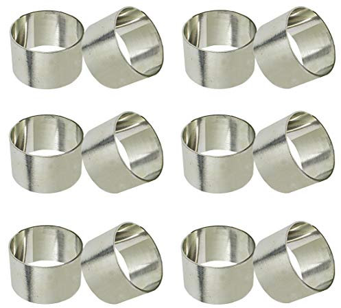 SKAVIJ Handgemachte Serviettenringe 12Er Set für die Abendessen, Party, Tägliche, Esstisch Dekoration Silber