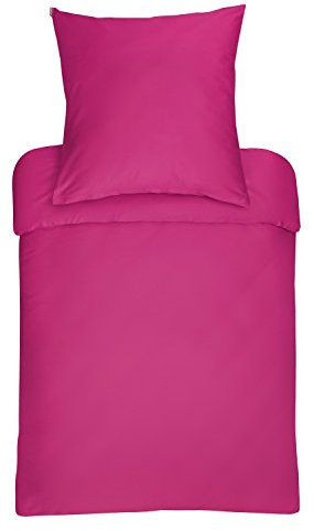 Bassetti Copripiumino singolo in 100% raso di cotone di colore fucsia, dimensioni: 200 x 200 cm - 9234131